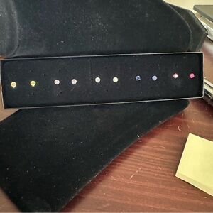 Absolute five pairs birthstone /gemstone, earrings, set new in box.